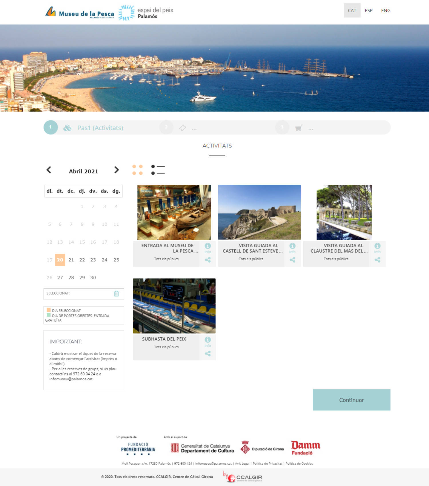 Plataforma venda online Museu de la Pesca